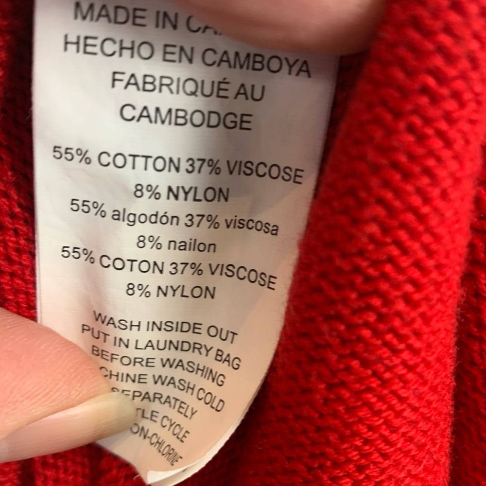Michael By Michael Kors Knit Tunic Sweater Womens Large Red Back Zip Side‎ Slits - Picture 10 of 14